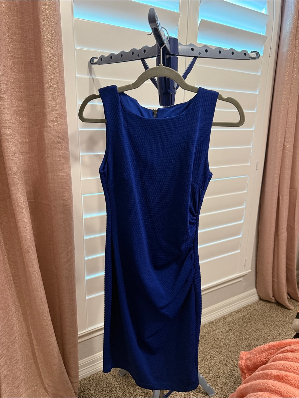Bisou Bisou Sleeveless Cobalt Blue Midi Sheath Dress